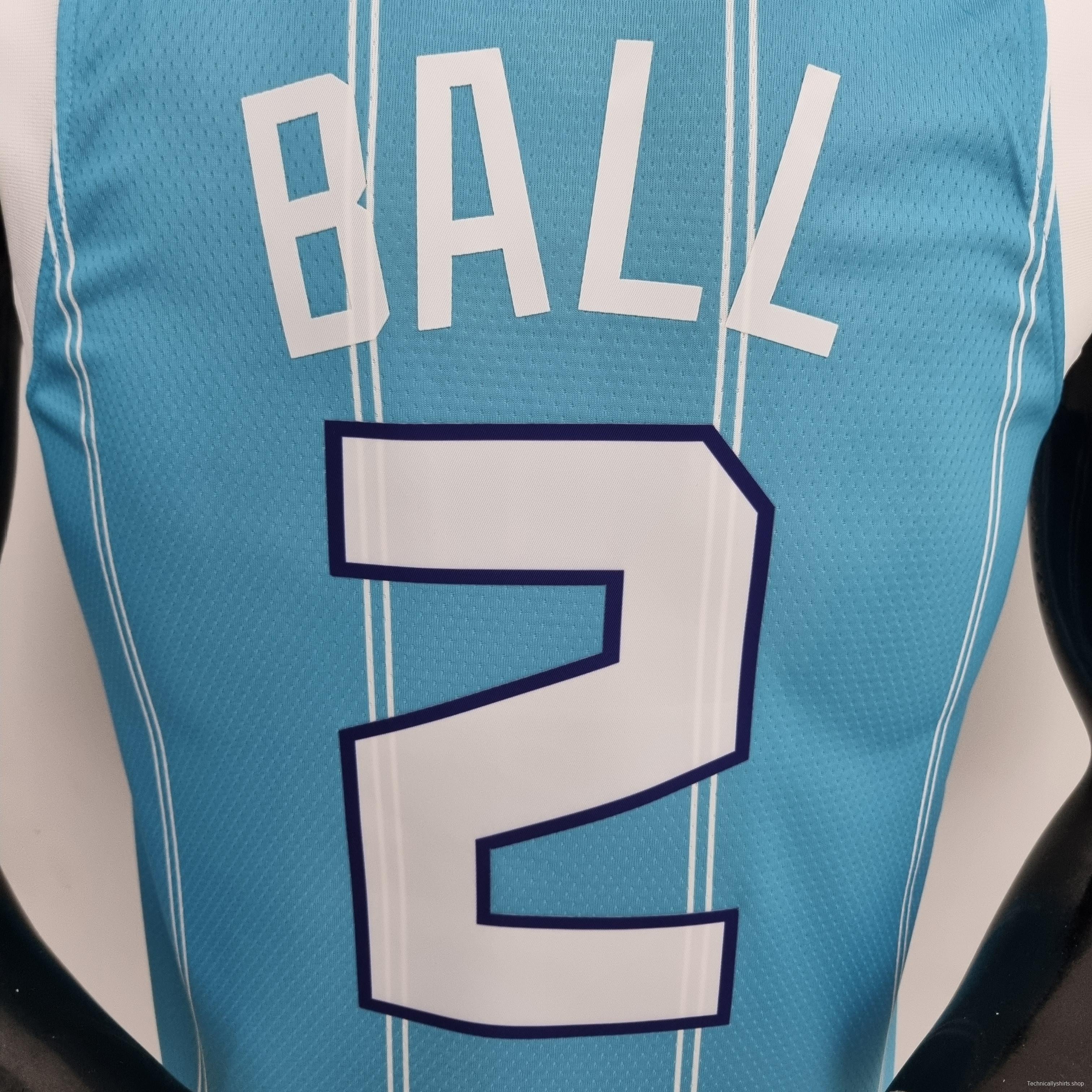 75th Anniversary Ball #2 Charlotte Hornets Blue NBA Jersey