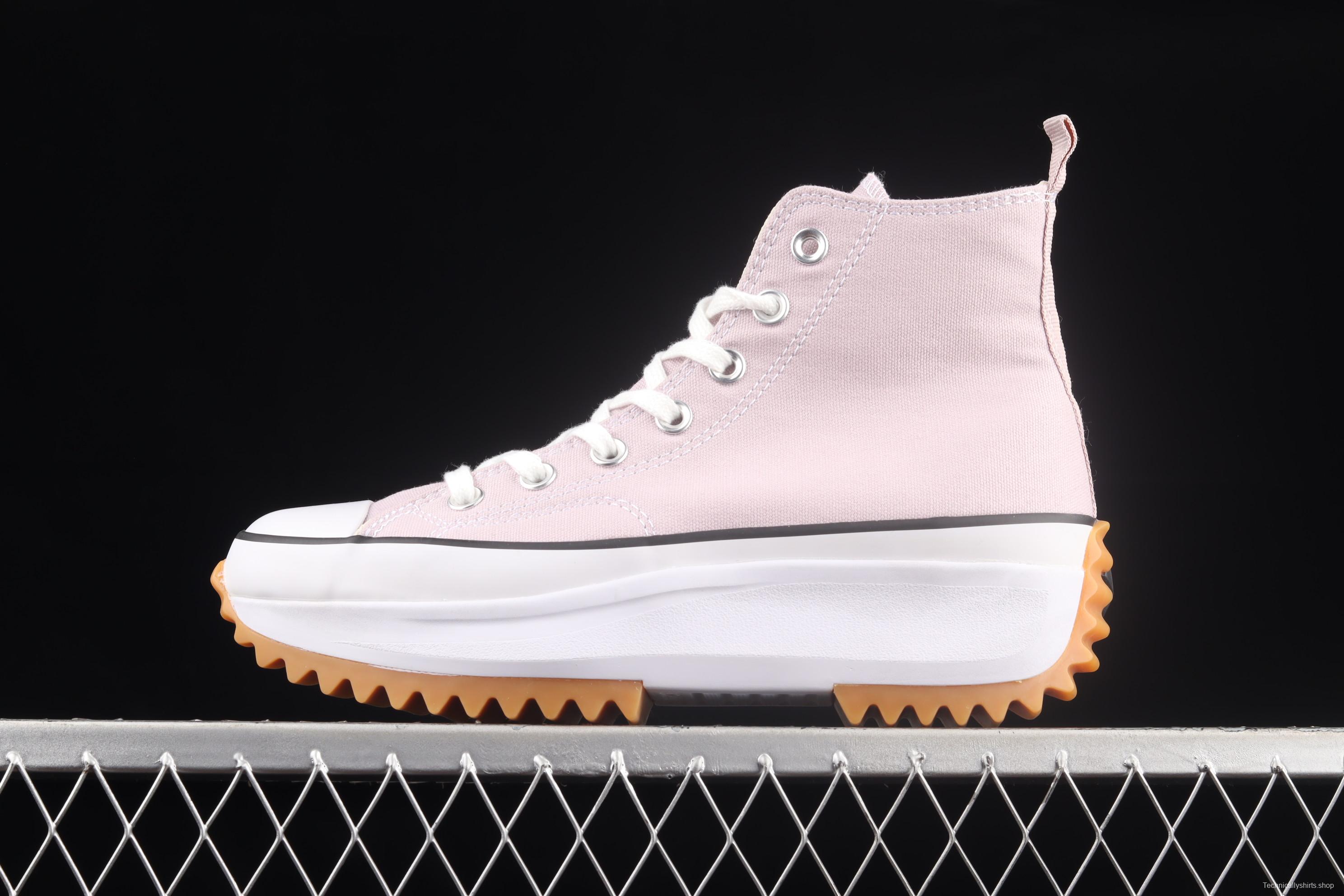 Converse Run Star Hike Converse pink raw rubber heightened thick sole shoes 171668C