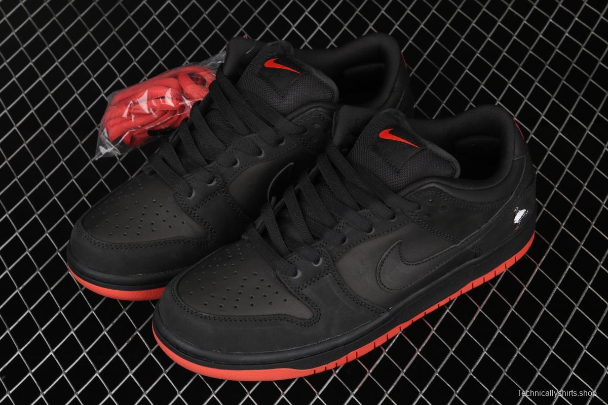 Black Pigeon x NIKE SB DUNK low Trd QS black pigeon retro low-side leisure sports skateboard shoes 883232-008