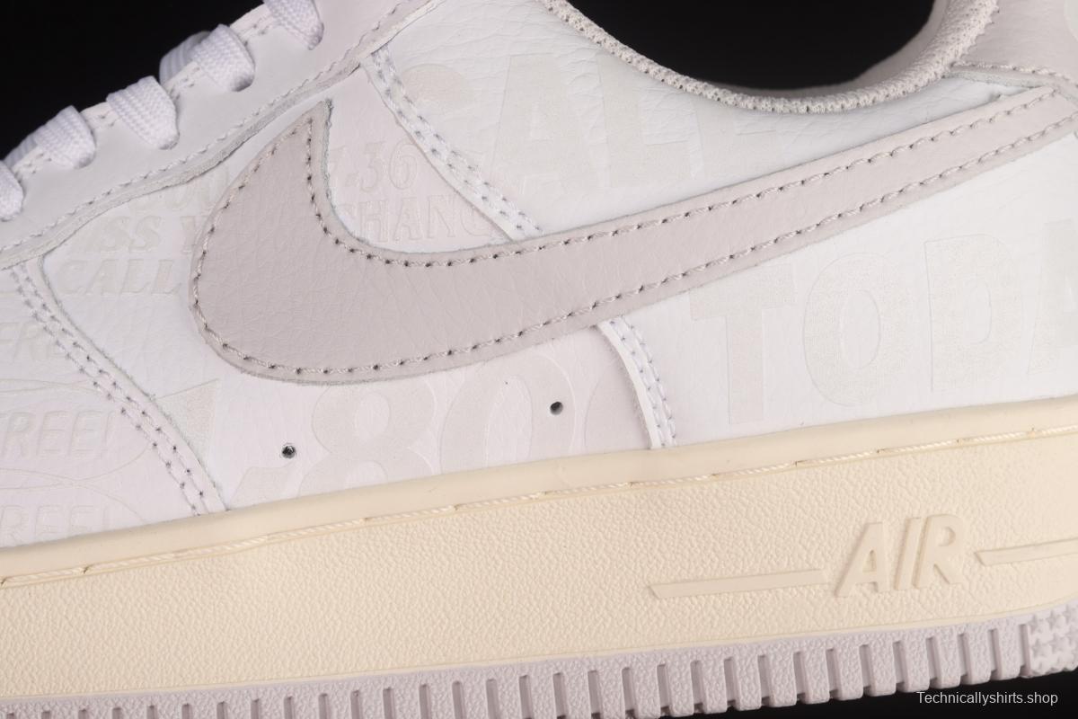 NIKE Air Force 11607 Premium Toll Free white gray low-top casual board shoes CJ1631-100