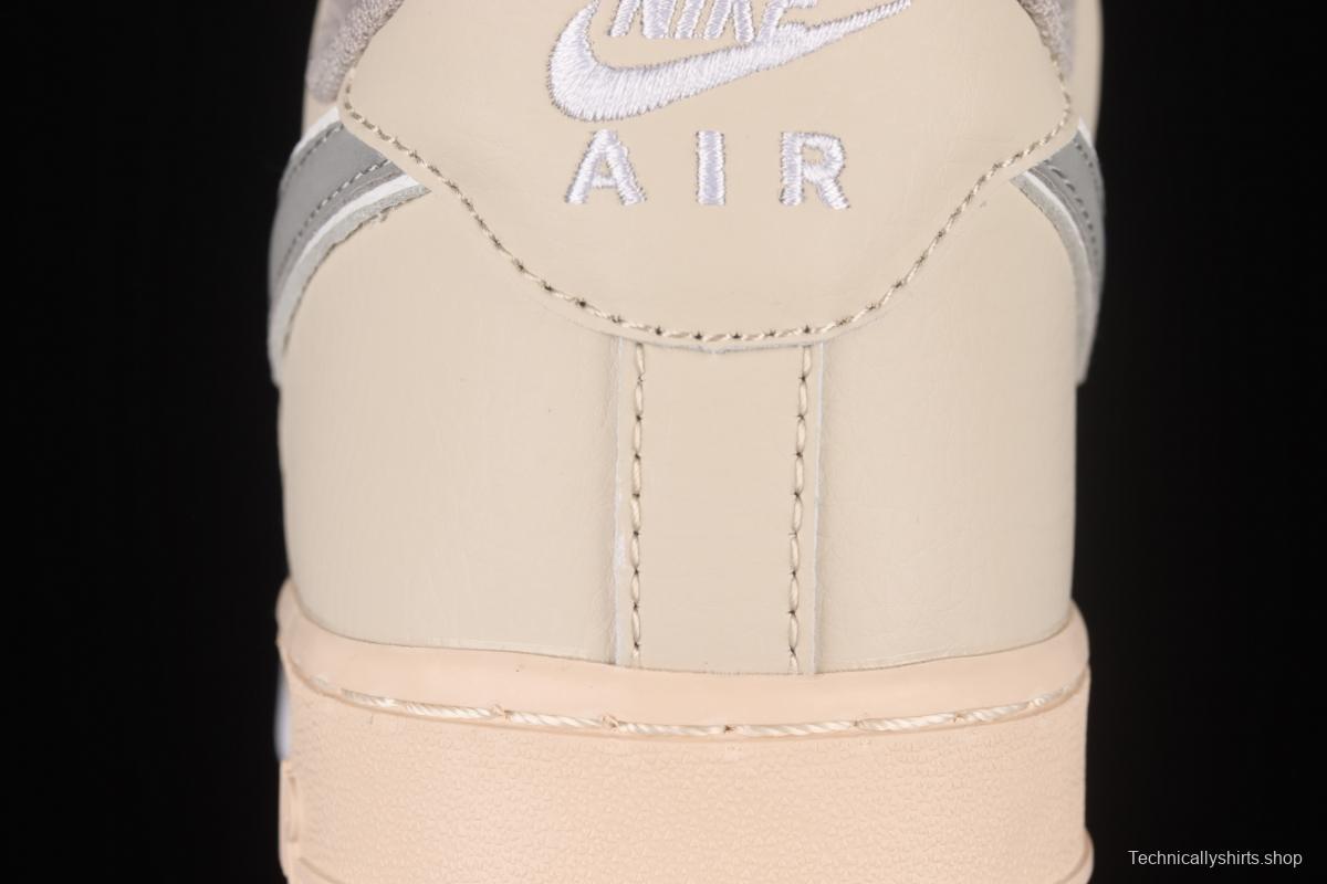 NIKE Air Force 1' 07 Low beige color 3M reflective low-top casual board shoes DJ7015-991