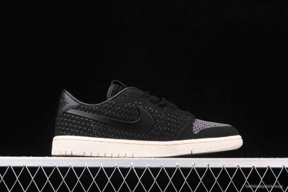 Air Jordan 1 Low knitted black low top basketball shoes AH4506-010