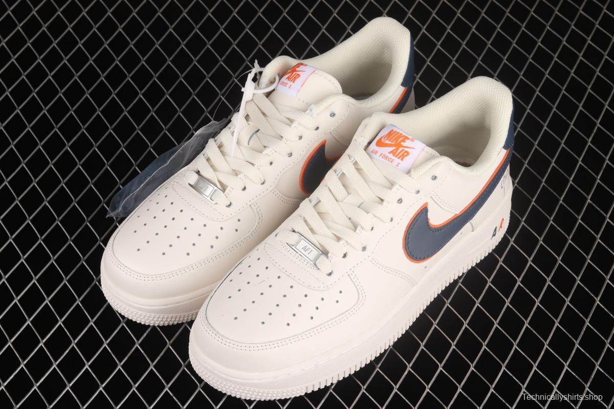 NIKE Air Force 1x07 Low rice white blue hook low top casual board shoes BS8871-101