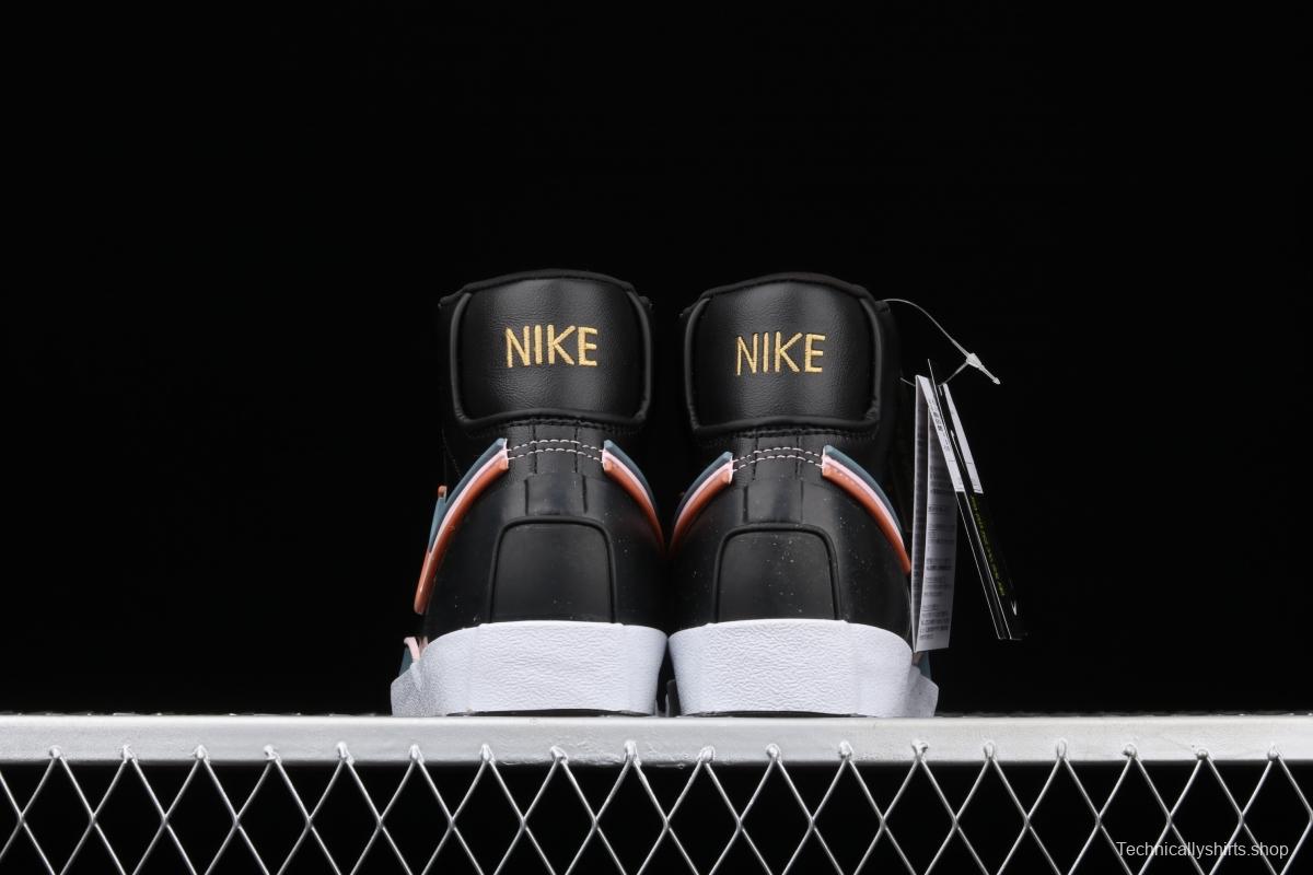 NIKE Blazer Mid'77 Infinite white, orange and blue stitched high-top casual board shoes DC1746-001