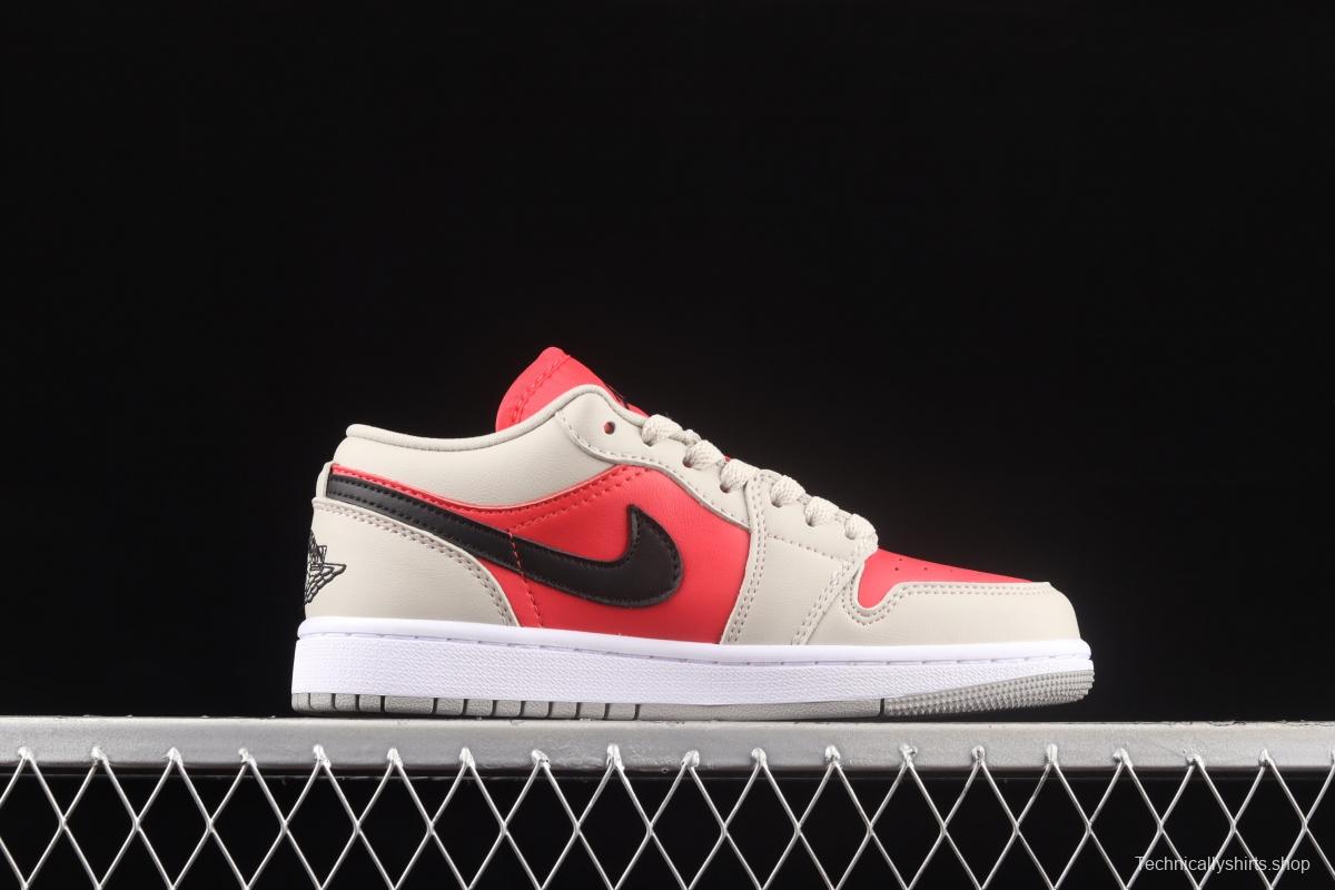 Air Jordan 1 Low Light Iron Ore siren red low-top cultural board shoes DC0774-060