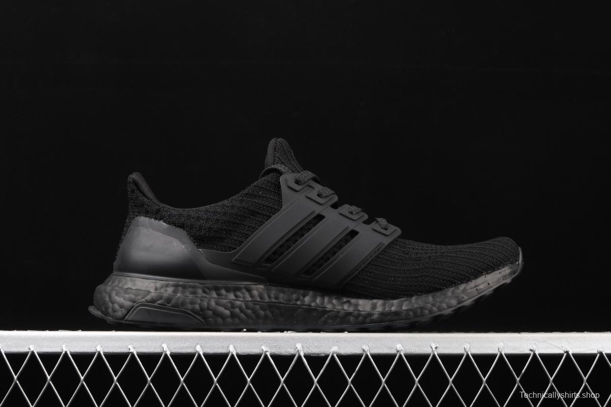 Adidas Ultra Boost 4.0FV7280 fourth generation knitted stripe all black new color matching