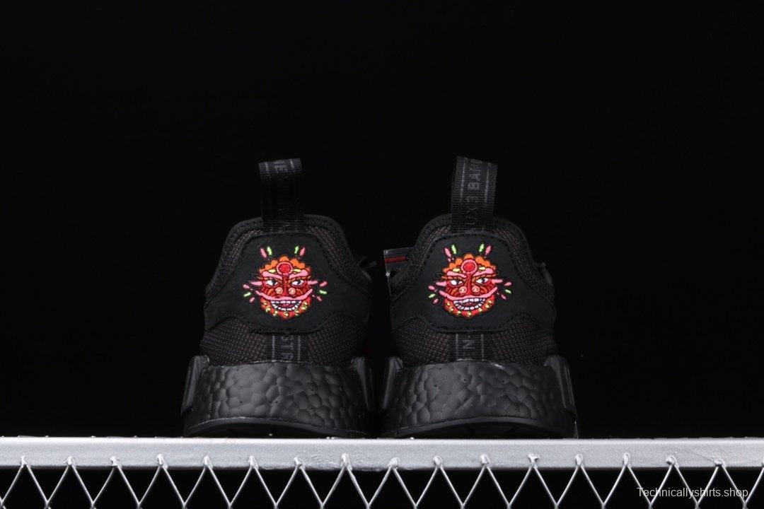 Adidas NMD_R1 G27576 year of Pig Limited Lion Dance embroidered running shoes Dongguan original large granule Super soft feet