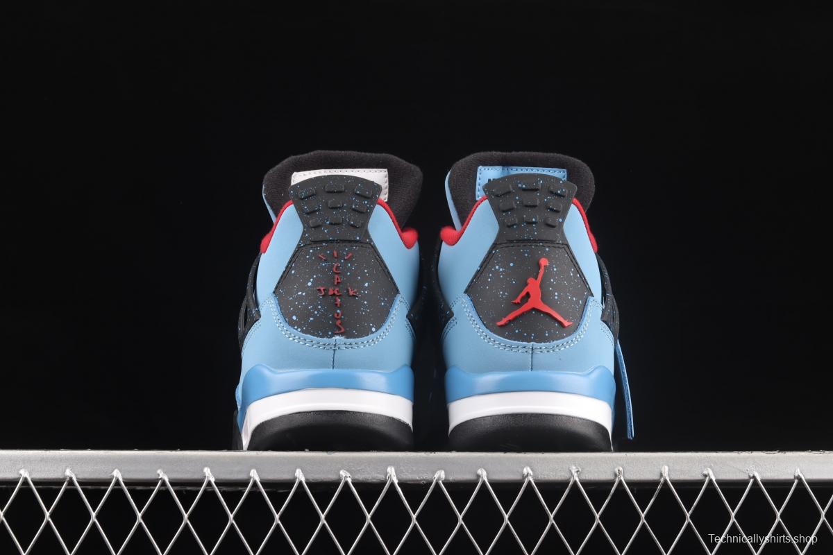 Travis Scott Cactus Jack x Air Jordan 4 Joe 4 AJ4 joint suede blue headcoat genuine standard 308497-406