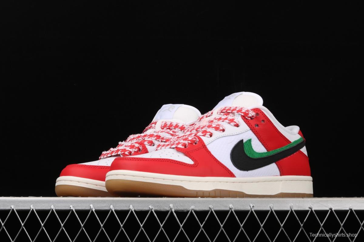 Frame Skate x NIKE SB DUNK Low Habibi white and red double hook dunk series retro low side leisure sports skateboard shoes CT2550-600