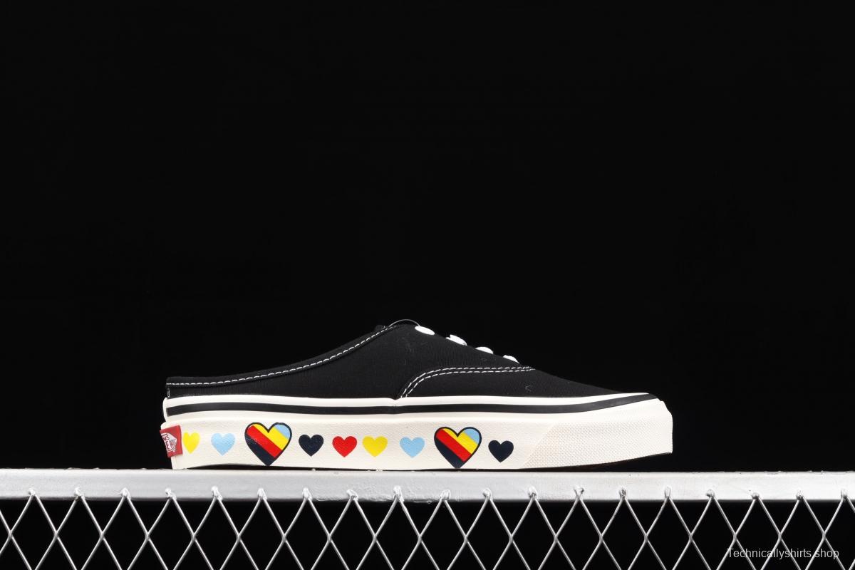 Vans Authentic Anaheim Valentine's Day Limited black and white love leisure half-drag VN0A54F7585