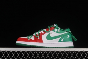 Air Jordan 1 Low Christmas Theme Custom Edition Sports Culture Basketball Shoes 553558-129