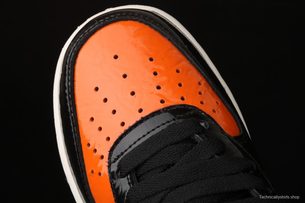 NIKE Air Force 11607 Mid in the help / retractor lacquered leather black orange 804609-188