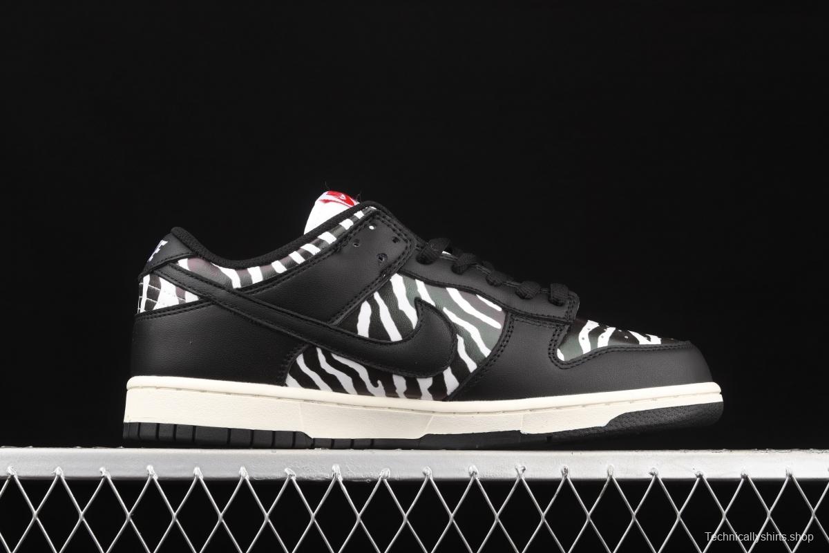 Quartersnacks x NIKE SB DUNK Zebra black and white zebra stripes joint style low-side sports and leisure board shoes DM3510-001