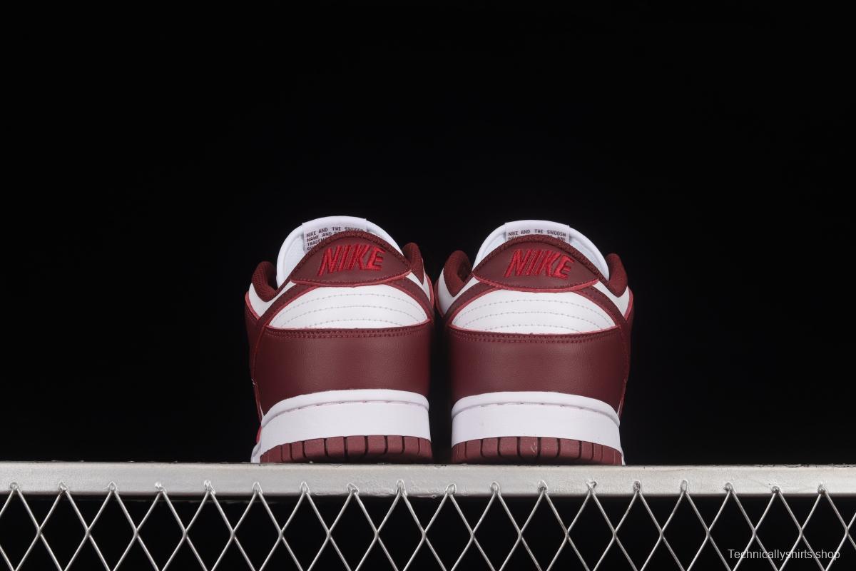 NIKE SB DUNK Low Prm wine red and white color matching SB buckle broken rebound fashion casual shoes DD1503-108