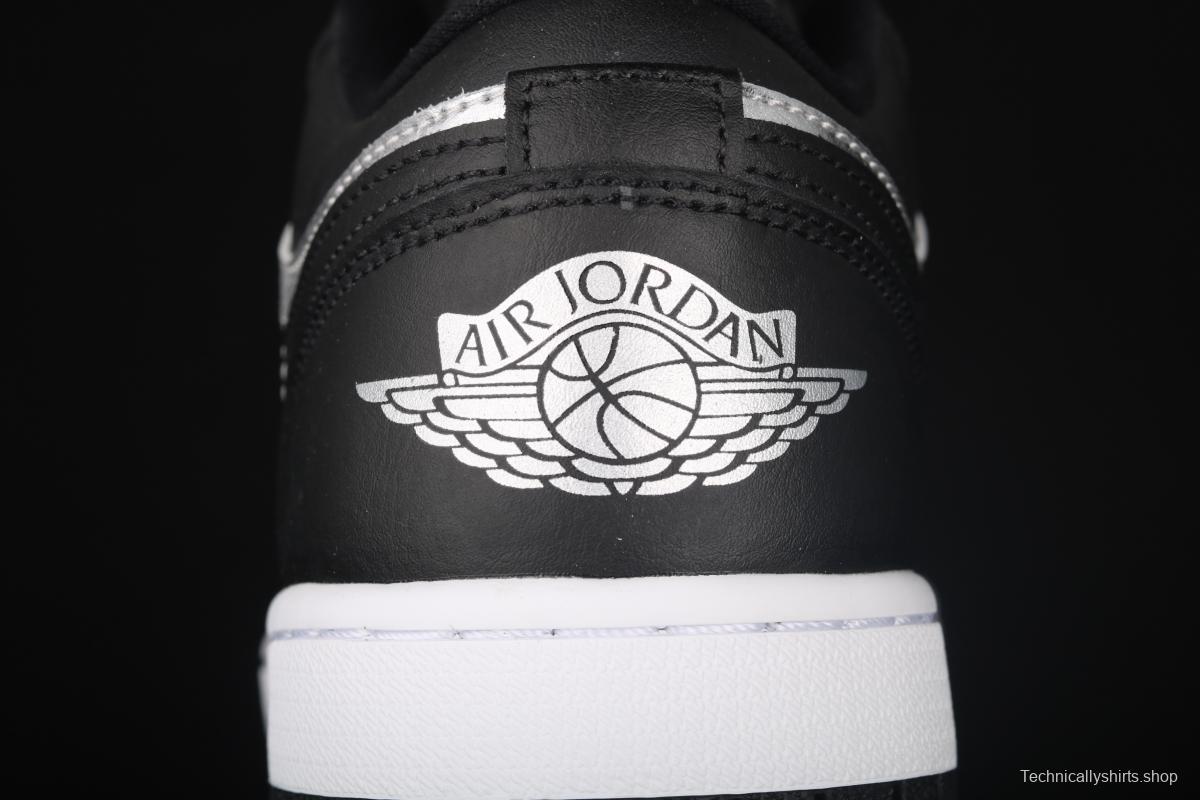 Air Jordan 1 Low low-top black silver culture leisure sports shoes DA5551-001