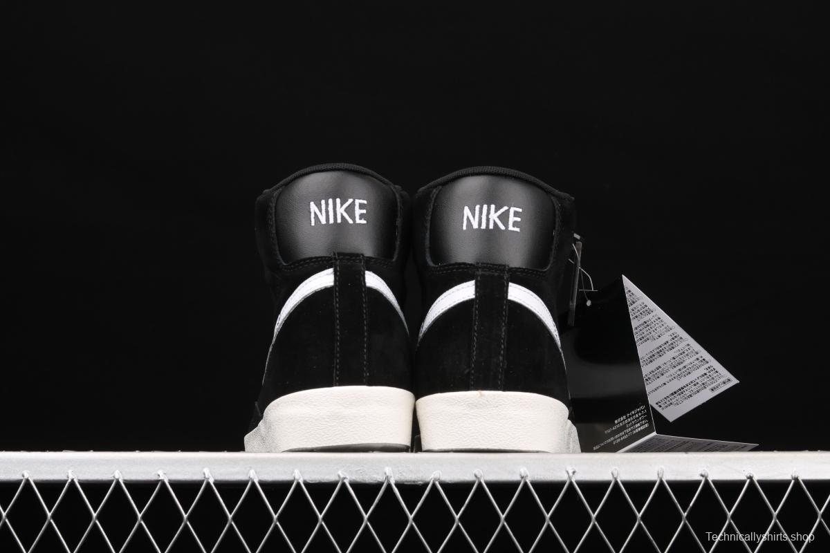 NIKE Blazer Mid'77 Suede Trail Blazers Classic Black and White Gobang Leisure Board shoes CI1172-005