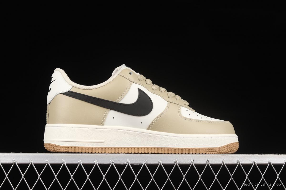 NIKE Air Force 1x 07 Low khaki black hook low-top casual board shoes DH5969-633