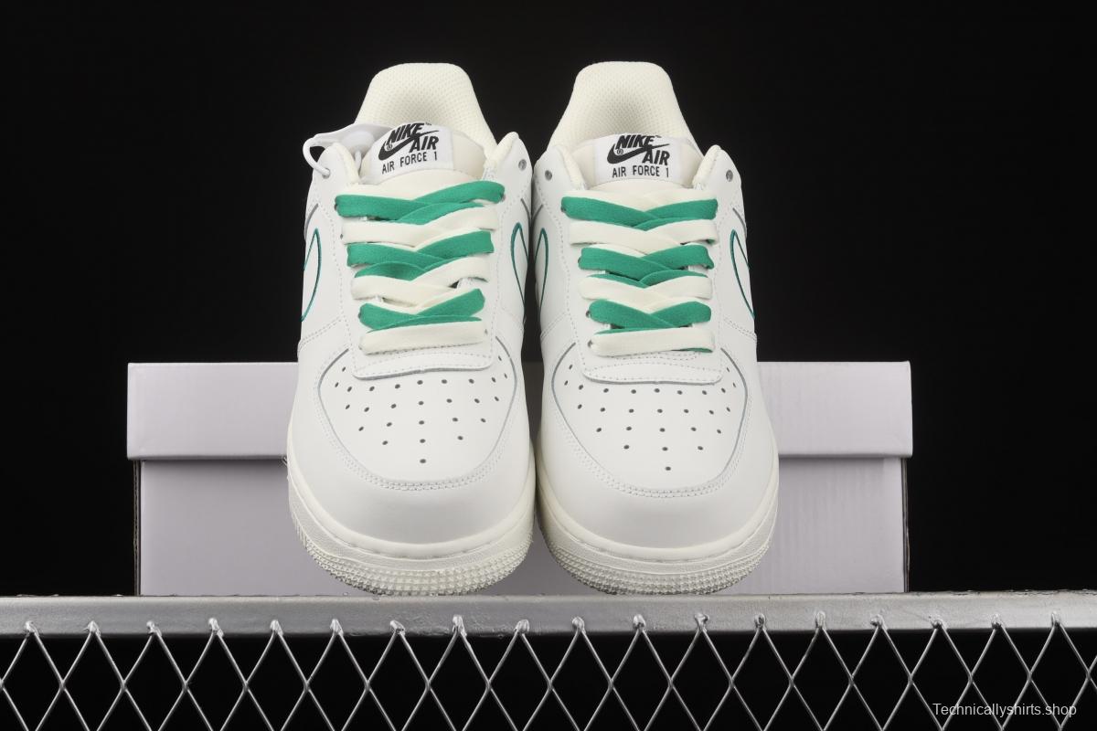 NIKE Air Force 1x07 Low Rice White Green Electric embroidery Hook low-top casual board shoes CL6326-128