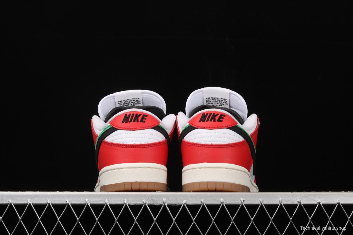 Frame Skate x NIKE SB DUNK Low Habibi white and red double hook dunk series retro low side leisure sports skateboard shoes CT2550-600