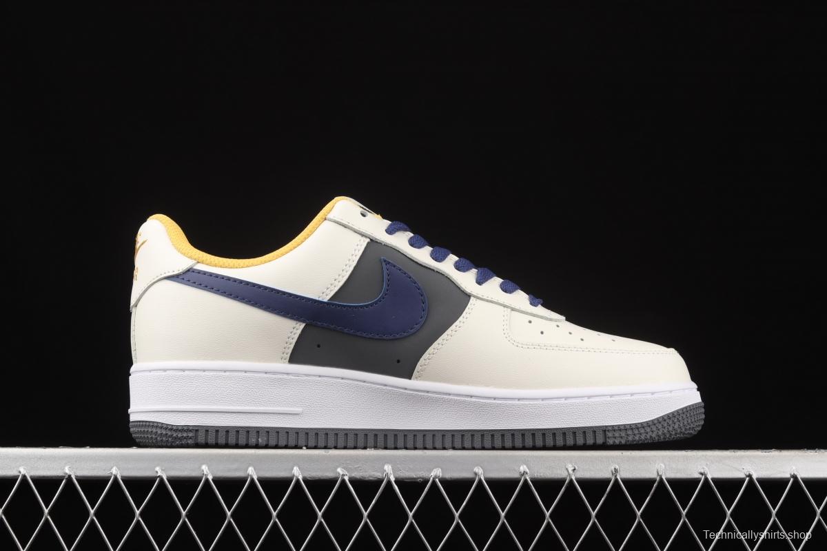 NIKE Air Force1'07 Low beige blue gray low upper board shoes CK7214-101