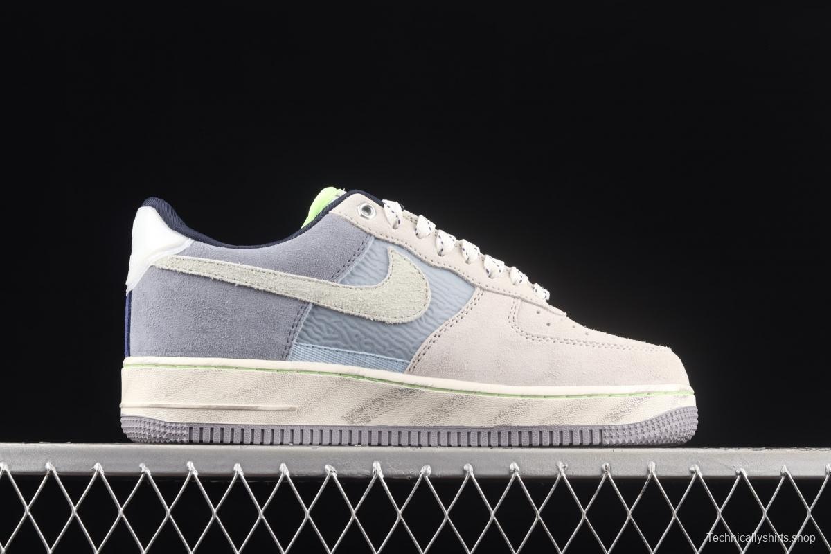 NIKE Air Force 11407Low water pattern blue low-top casual board shoes DO2339-114,