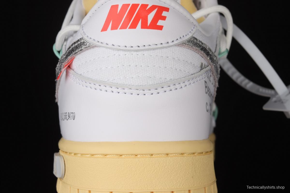 OFF-White x NIKE DUNK Low 04 of 50 OW white gray leisure sports skateboard shoes DM1602-127,