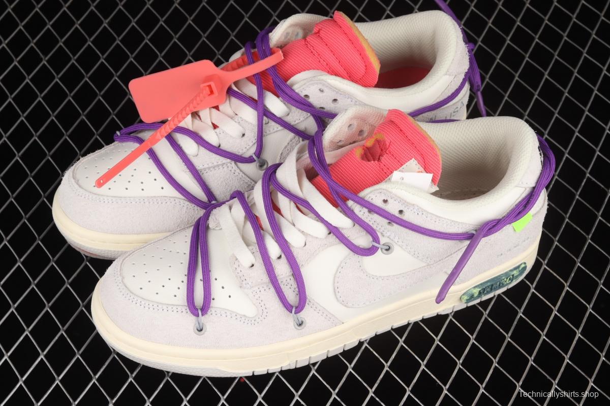 OFF-White x NIKE DUNK Low OW suede SB buckle rebound fashion casual board shoes DJ0950-101,