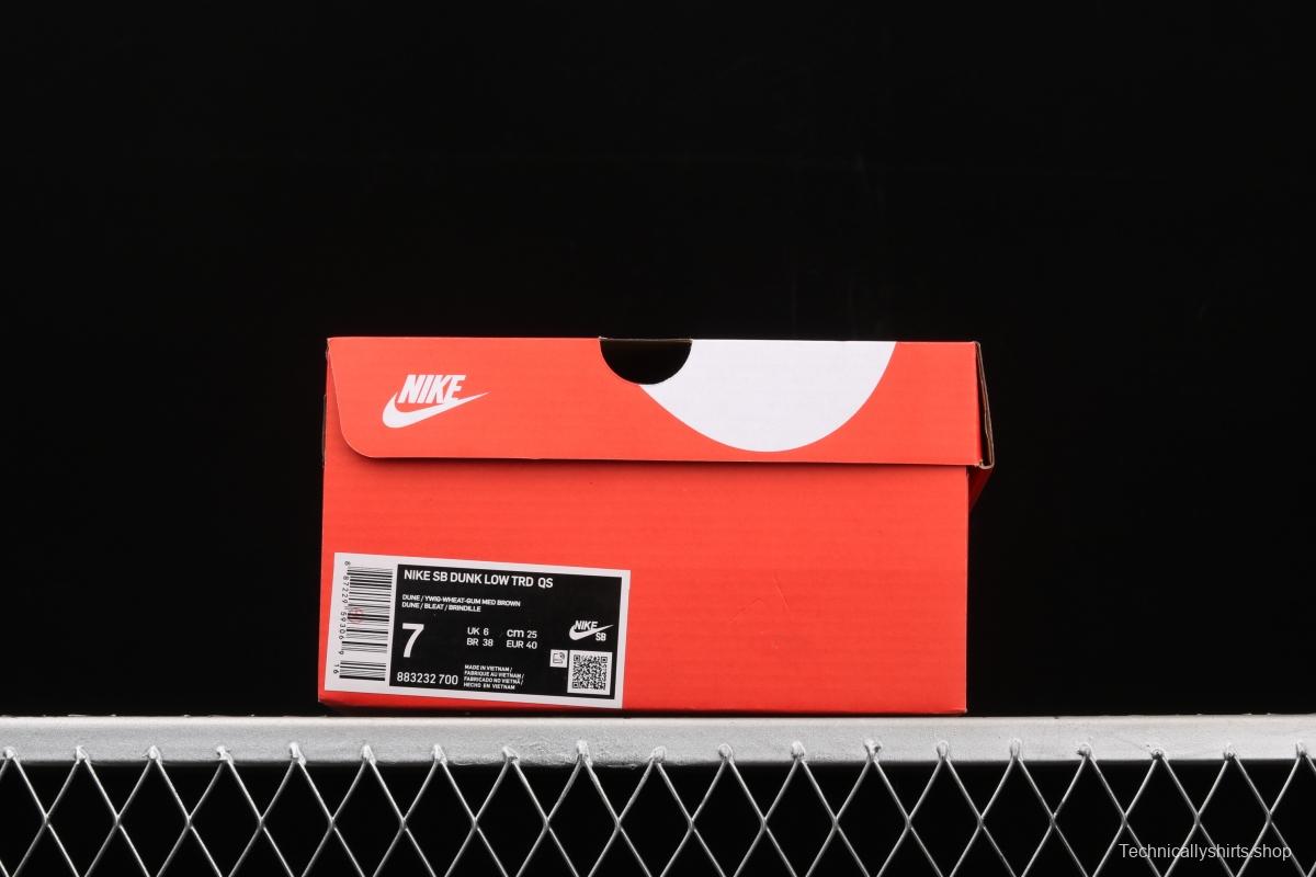 NIKE SB DUNK Low Pro wheat color deciduous yellow low-top sports skateboard shoes 883232-700
