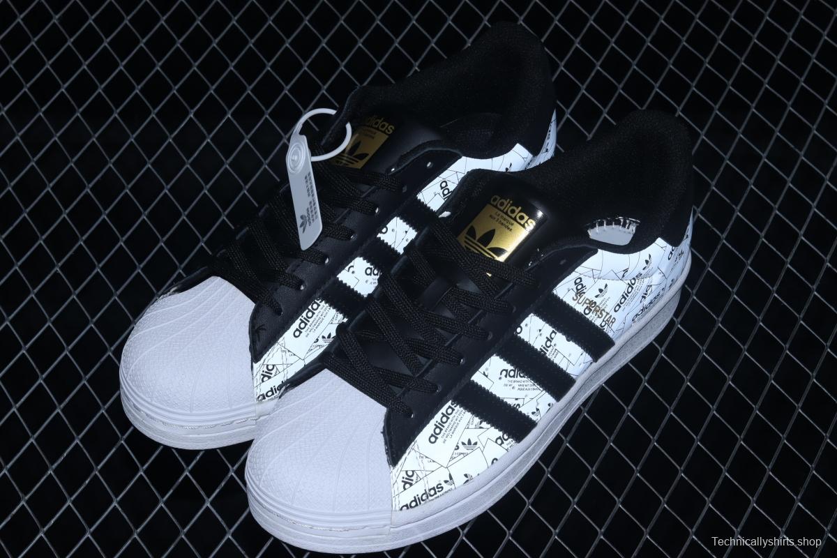 Adidas Originals Superstar FV2819 shell head printed with logo 3M reflective classic sports shoes