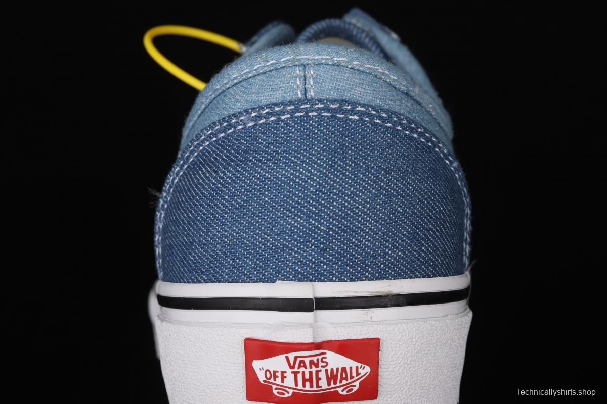 Vans Style 36 half-moon Baotou water wash color denim blue ultra-thin canvas vulcanized board shoes VN0A38G1Q70