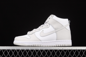 NIKE SB DUNK High white gray SB rebound high upper board shoes DD1399-100