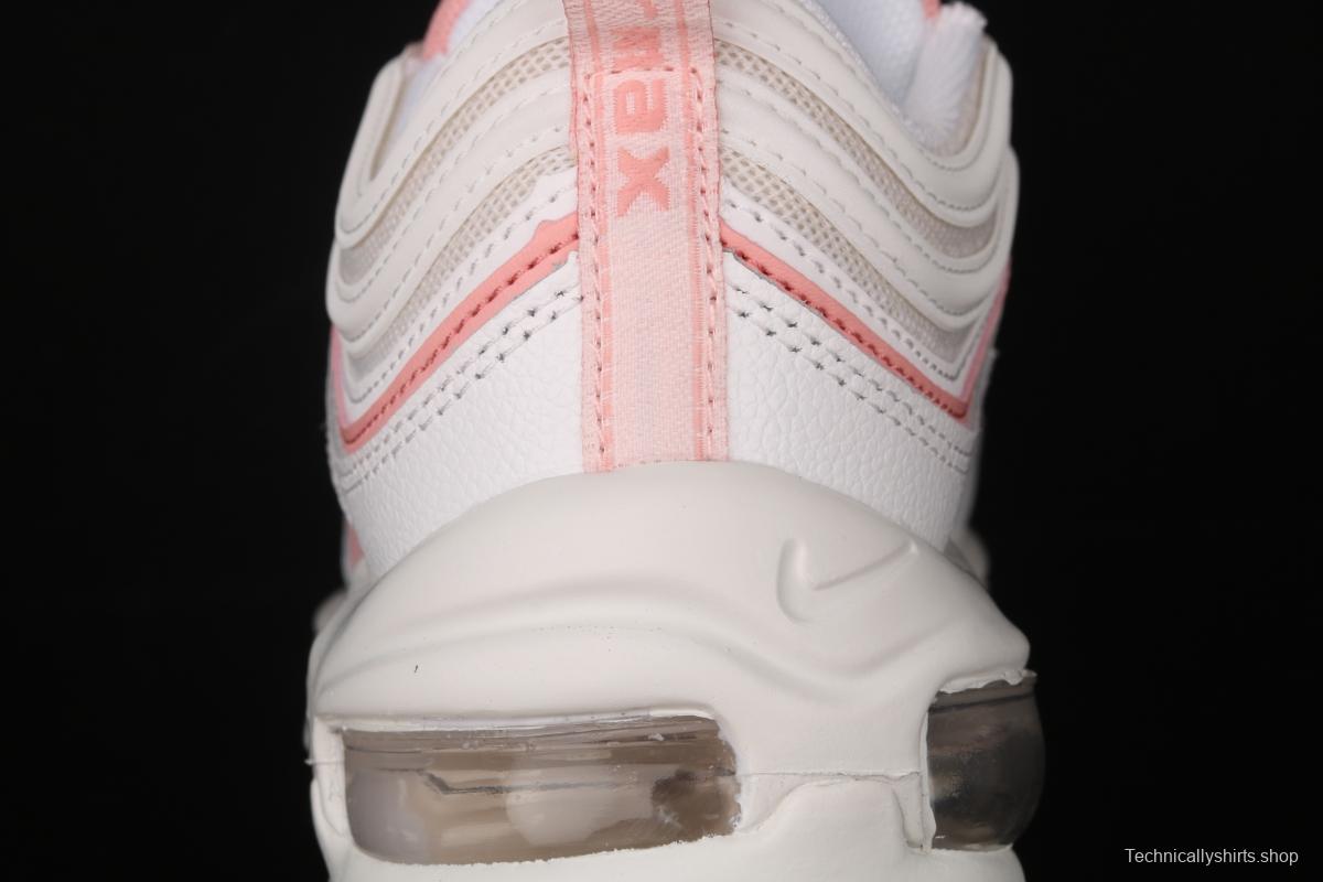 NIKE Air Max 97 White and pink 3M reflective bullet running shoes 921733-104