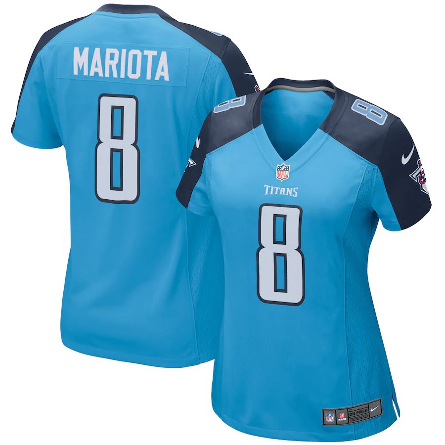 Women's Marcus Mariota Light Blue Alternate Player Limited Team Jersey
