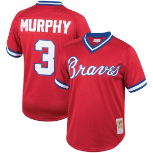 Men's Dale Murphy Red Cooperstown Collection Mesh Batting Practice Throwback Jersey