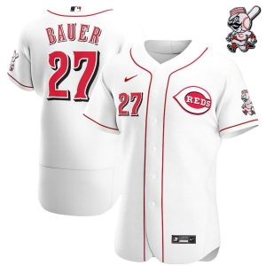 Men's Trevor Bauer White Home 2020 Authentic Player Team Jersey