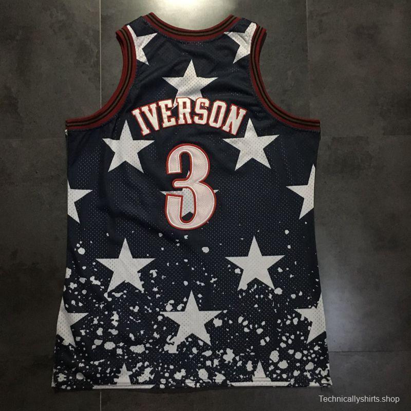 Men's Allen Iverson Black Retro Classic Team Jersey