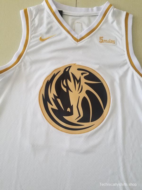 Luka Dončić 77 White Golden Edition Jersey