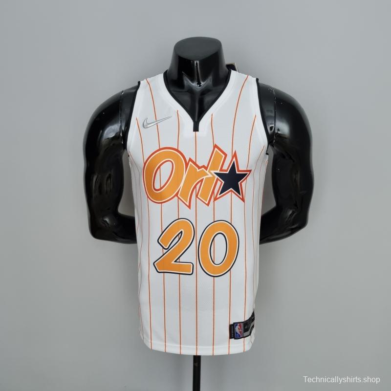 75th Anniversary Orlando Magic Fultz #20 White Orange NBA Jersey