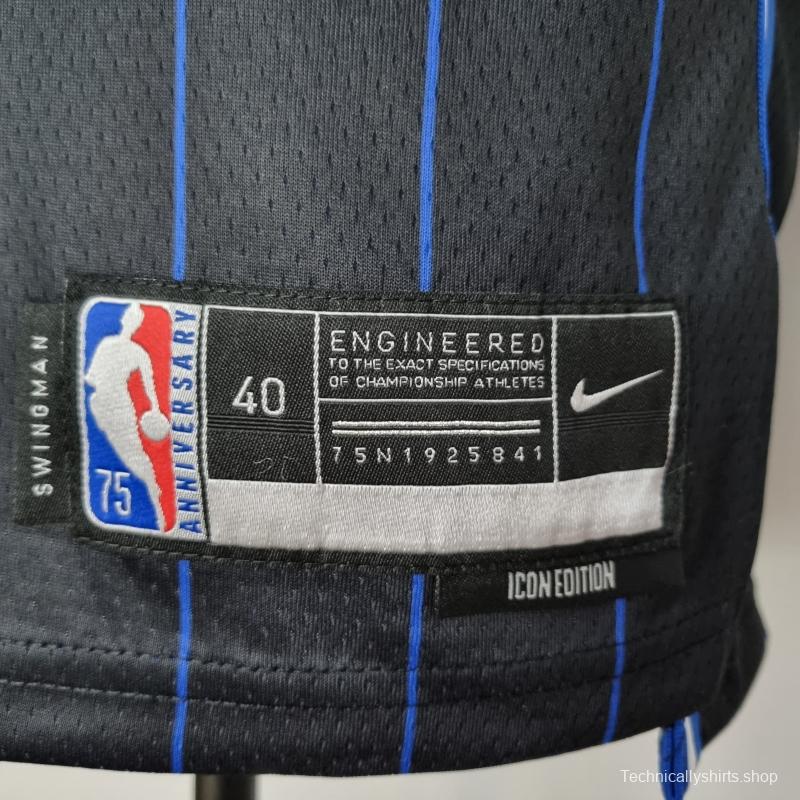 75th Anniversary McGrady #1 Orlando Magic Black NBA Jersey