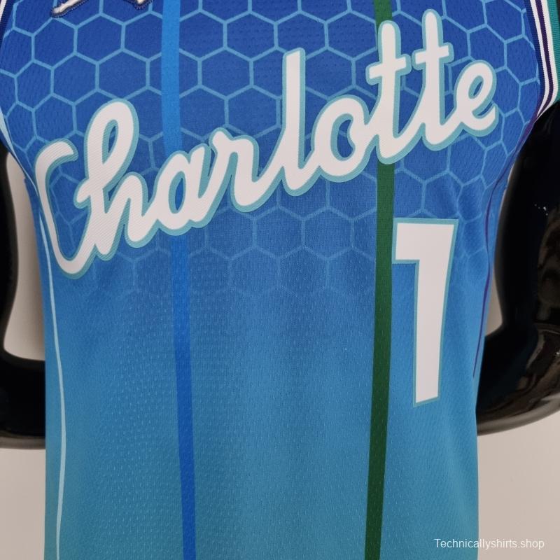 2022 BALL#1 Charlotte Hornets City Edition Blue NBA Jersey