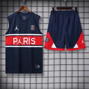 22/23PSG Royal Blue Red Bar Pre-match Training Jersey Vest