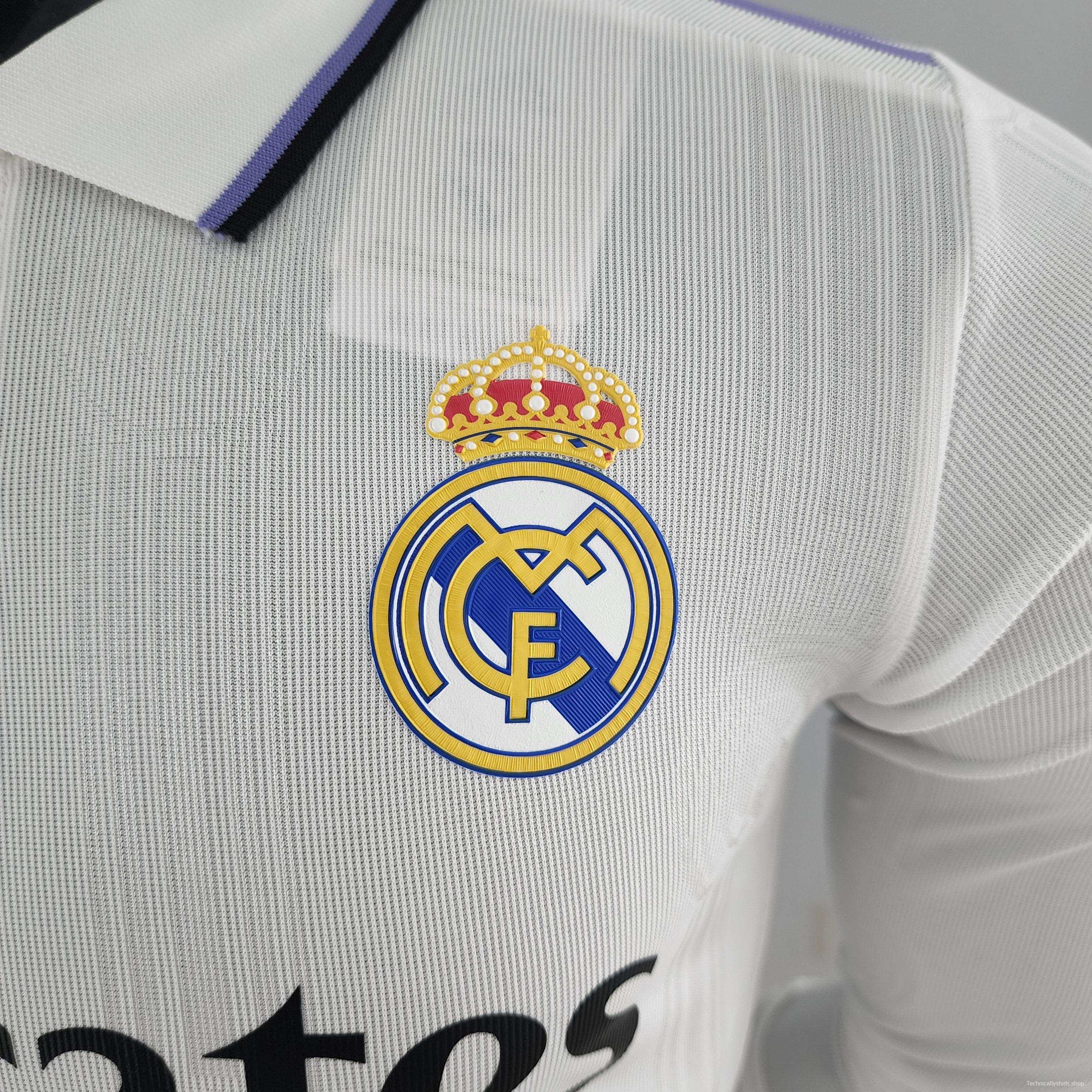 Player Version 22/23 Long Sleeve Real Madrid Home Soccer Jersey