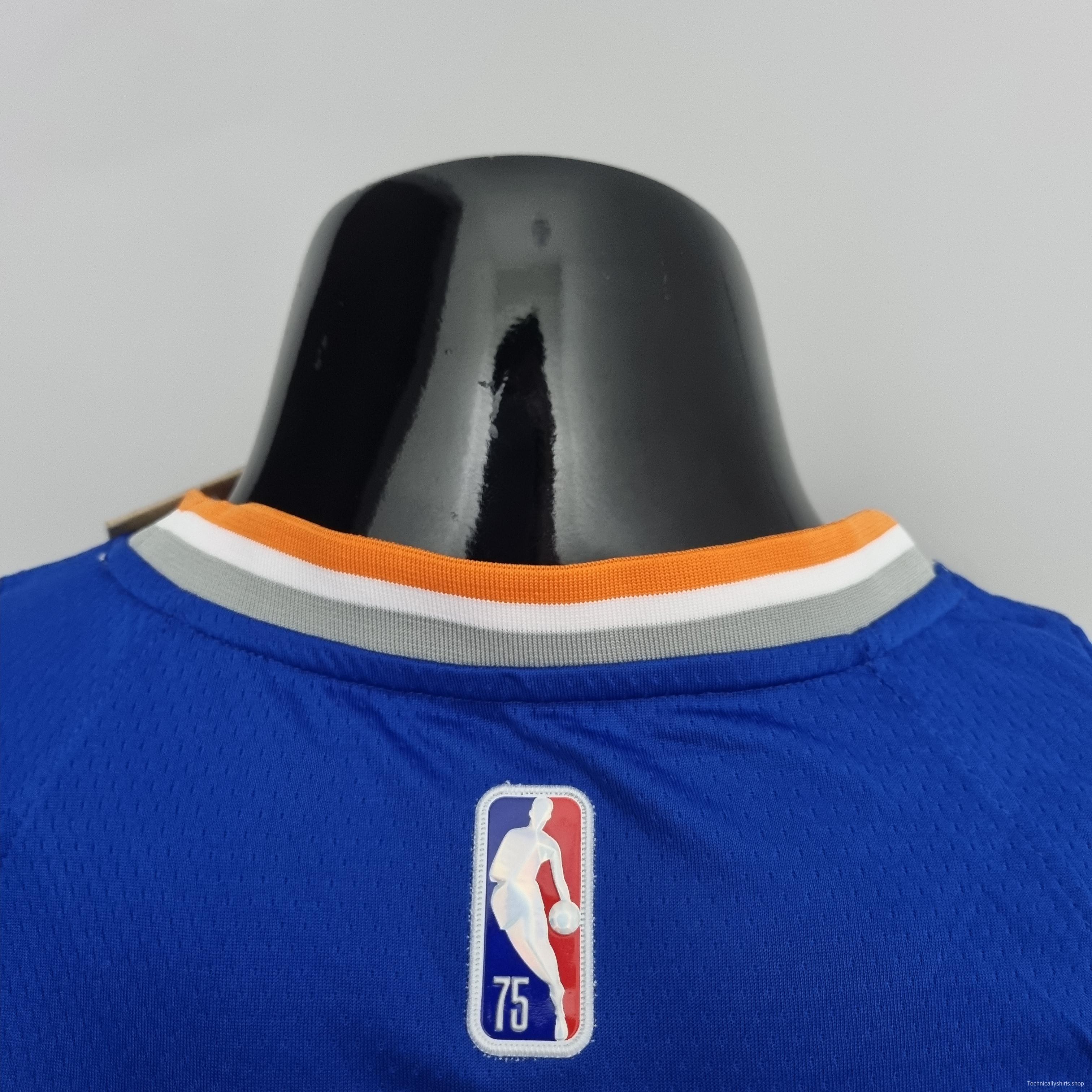 75th Anniversary Lin #17 New York Knicks Blue NBA Jersey