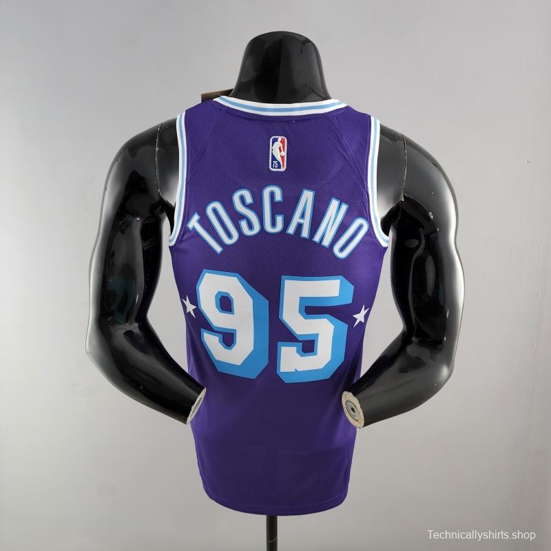 2022 75th Anniversary TOSCANO #95 Los Angeles Lakers City Edition Purple NBA Jersey