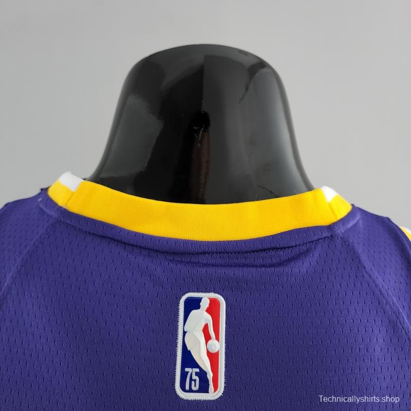 75th Anniversary TOSCANO #95 Los Angeles Lakers Jordan Purple NBA Jersey