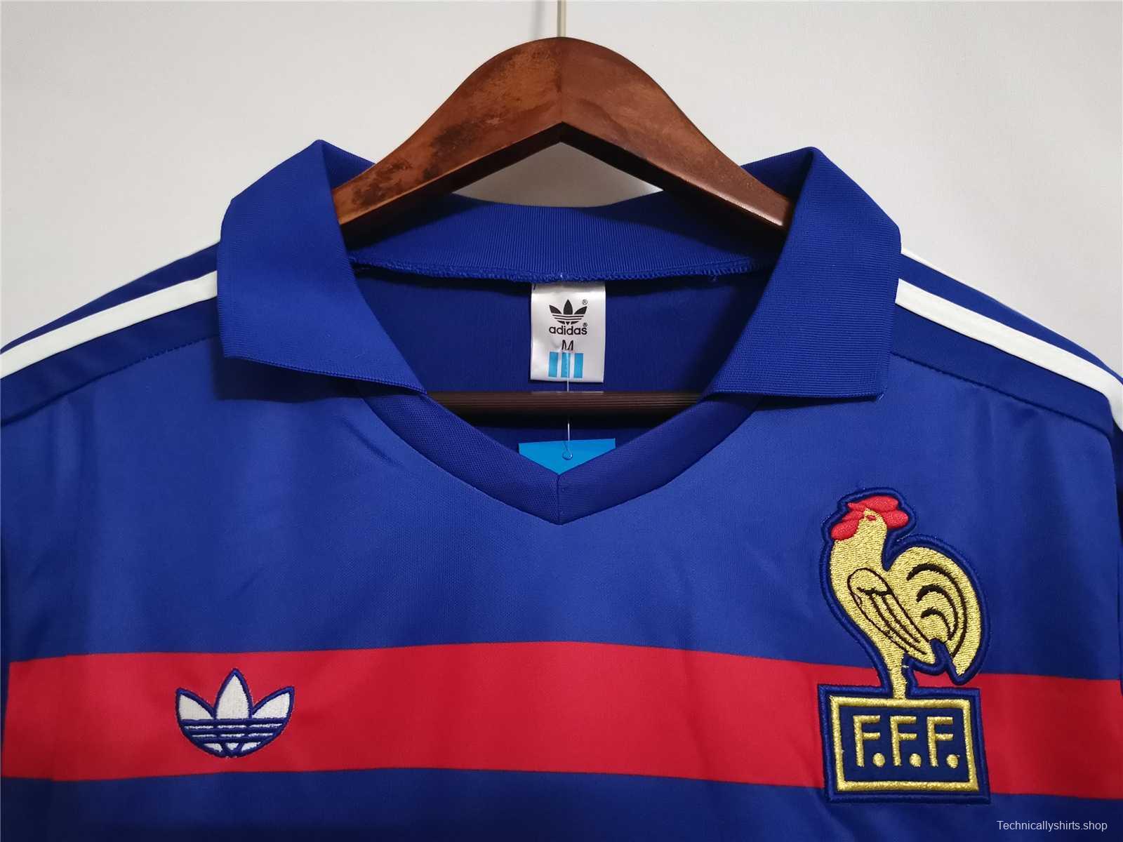 Retro 1984 France Home Soccer Jersey