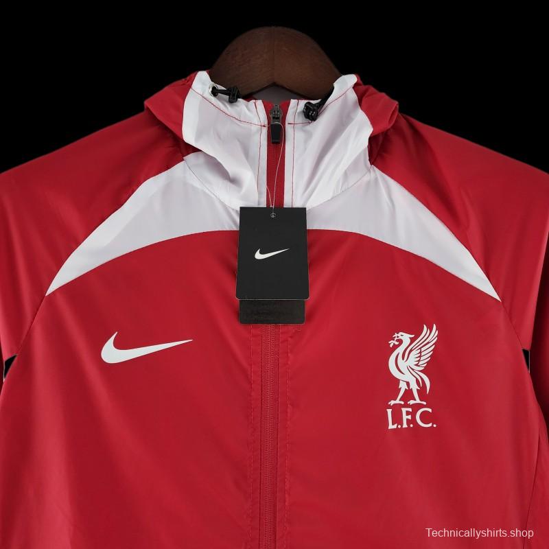 22/23 Liverpool Windbreaker Red And White