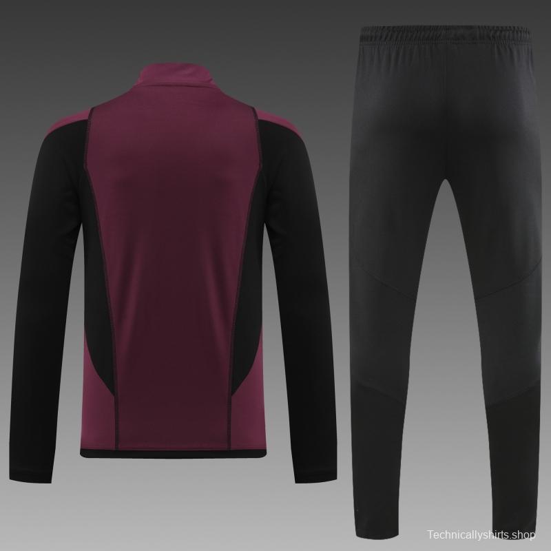 2022 Germany Wine Half Zipper Tracksuit