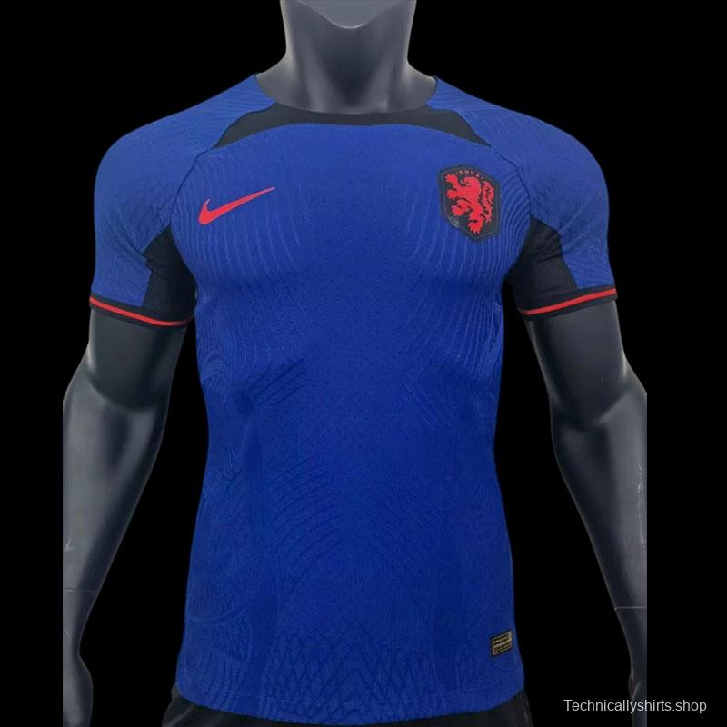 Player Version 2022 Netherlands Away Soccer Jersey