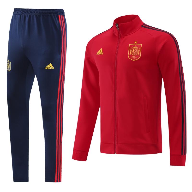 2022 Spain Red Full Zipper Tracksuit